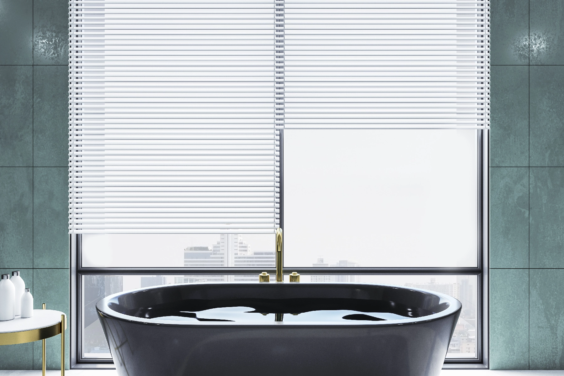 Plissees im Badezimmer